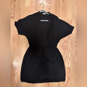 Black Short Sleeved Mini Dress Cinched‎ Waist Size Medium